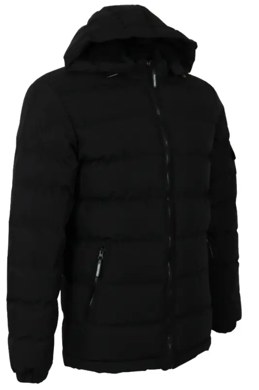 Men's Slim Fit Black Puffer Jacket RAR01233 - 4