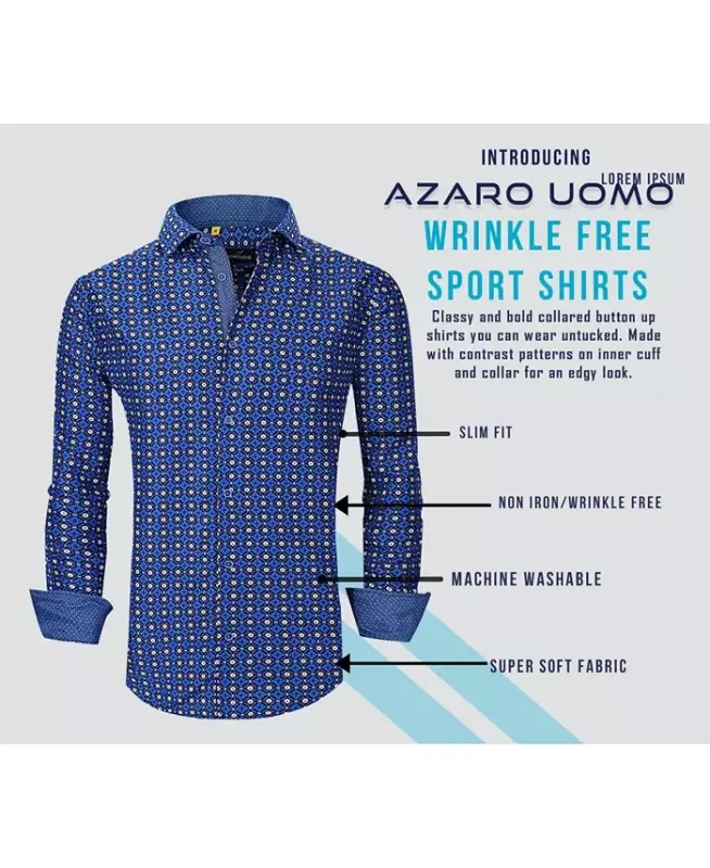 Men's Slim Fit Business Dengiz tugmachali ko'ylagi - 4