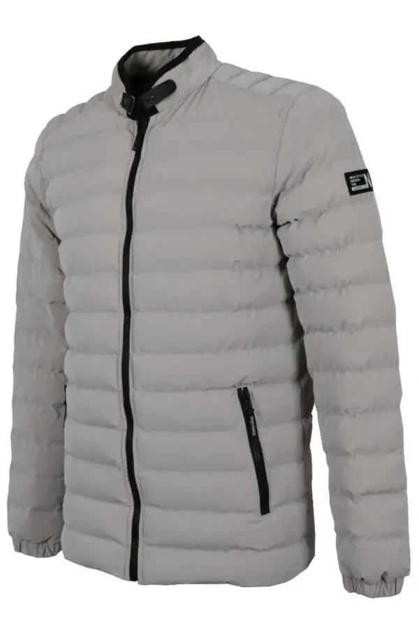 Men's Slim Fit Carbon Leather Puffer Jacket RAR01227 - 2