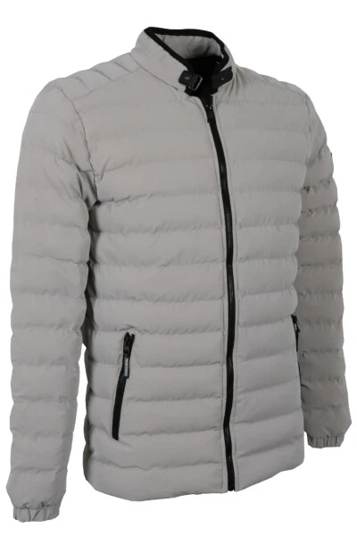 Men's Slim Fit Carbon Leather Puffer Jacket RAR01227 - 3