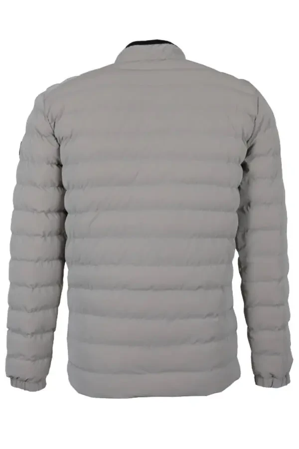 Men's Slim Fit Carbon Leather Puffer Jacket RAR01227 - 6