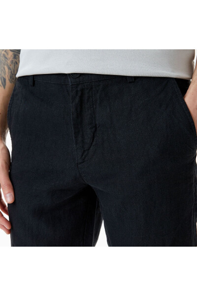 Men's Slim Fit Chino Black Pants - 11