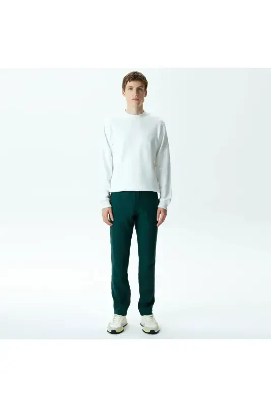 Men's Slim Fit Chino Green Pants-YZP - 1