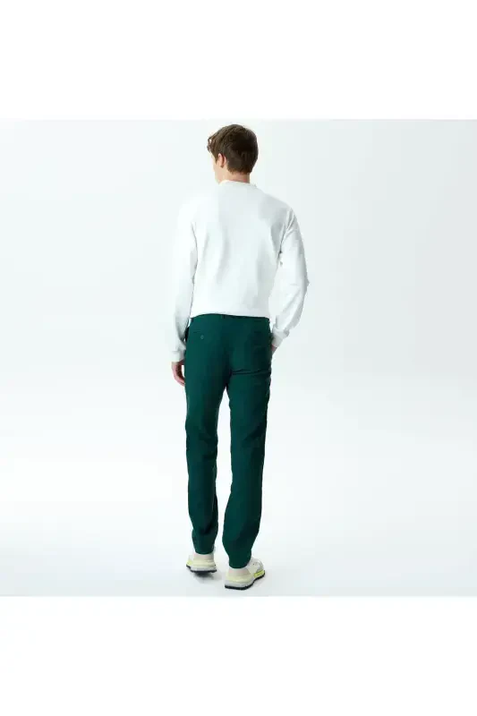 Men's Slim Fit Chino Green Pants-YZP - 2