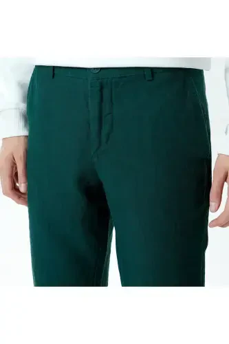Men's Slim Fit Chino Green Pants-YZP - 4