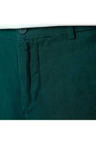 Men's Slim Fit Chino Green Pants-YZP - 5