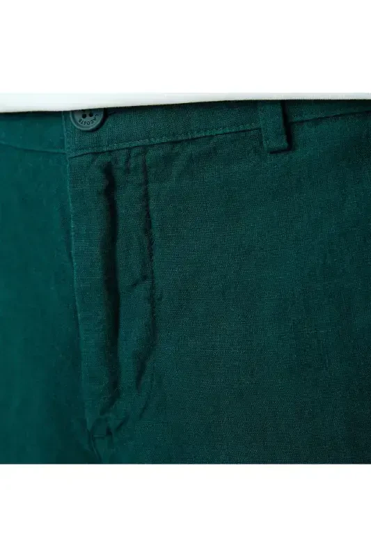 Men's Slim Fit Chino Green Pants-YZP - 5