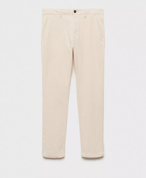 Men's Slim-Fit Corduroy Pants Ecru - 2