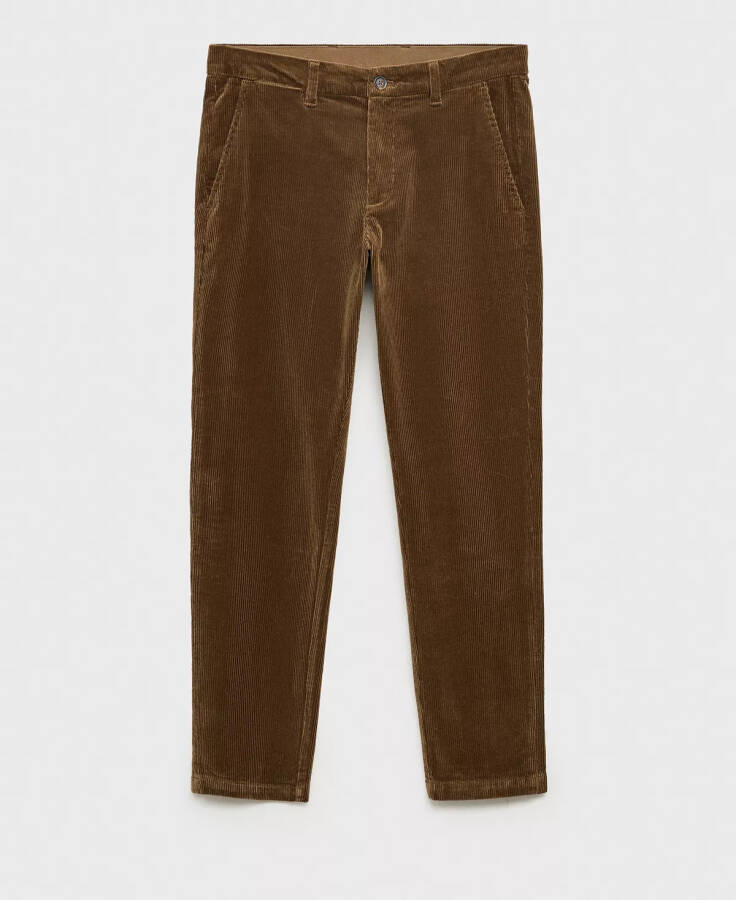 Men's Slim-Fit Corduroy Pants Ecru - 8