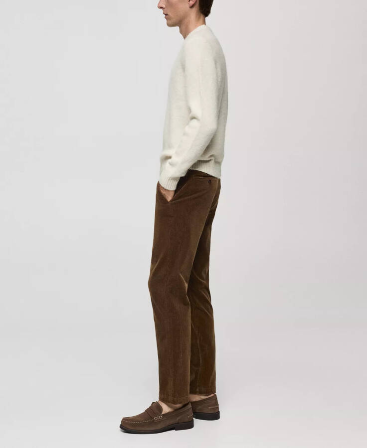 Men's Slim-Fit Corduroy Pants Ecru - 11