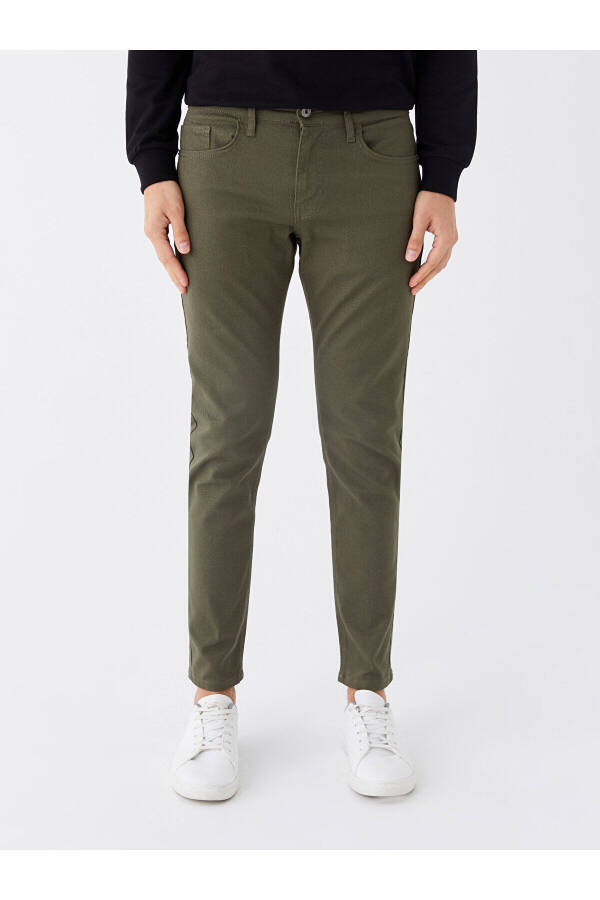 Men's Slim Fit Cotton Chino Pants in Khaki - 8