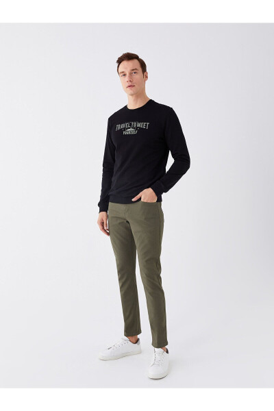 Men's Slim Fit Cotton Chino Pants in Khaki - 9