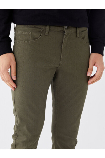 Men's Slim Fit Cotton Chino Pants in Khaki - 10