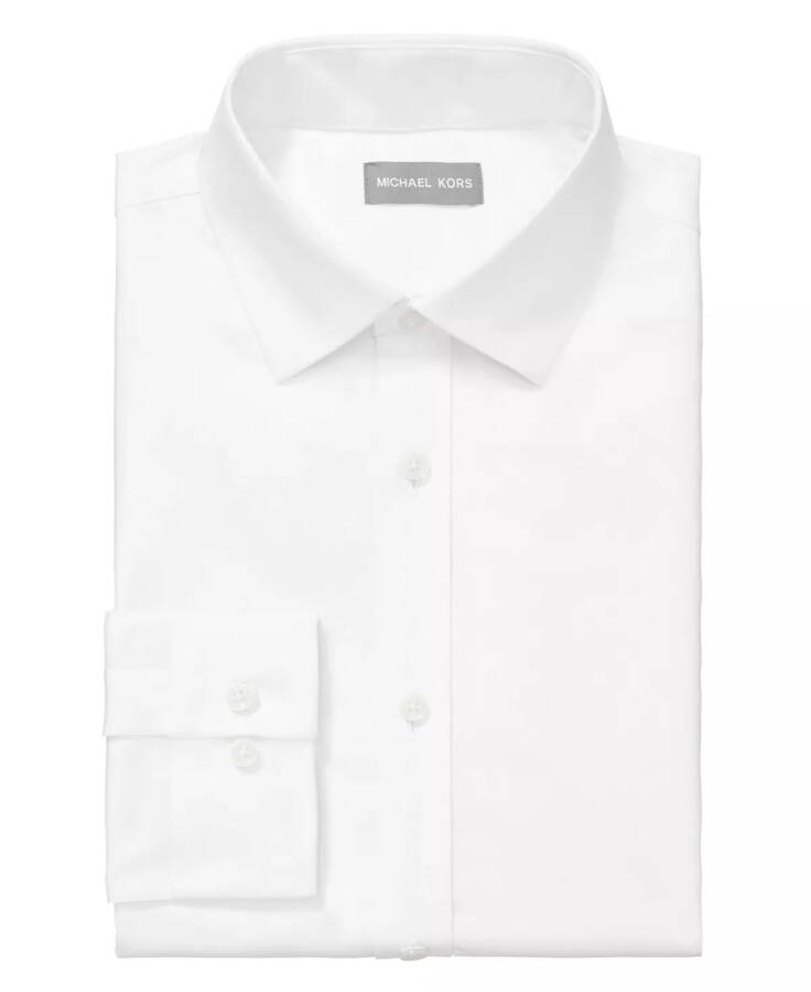 Men's Slim Fit Cotton Linen Untucked Solid Dress Shirt White - 3