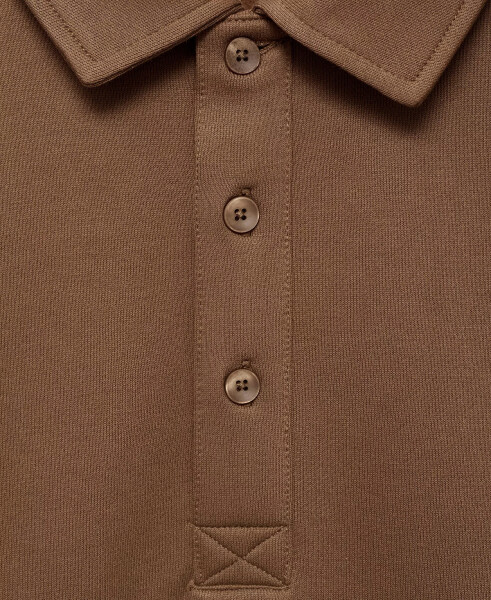 Men's Slim-Fit Cotton Polo Sweatshirt Medium Brown - 7