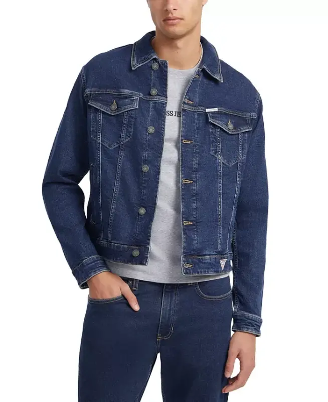 Men's Slim-Fit Denim Trucker Jacket - 2
