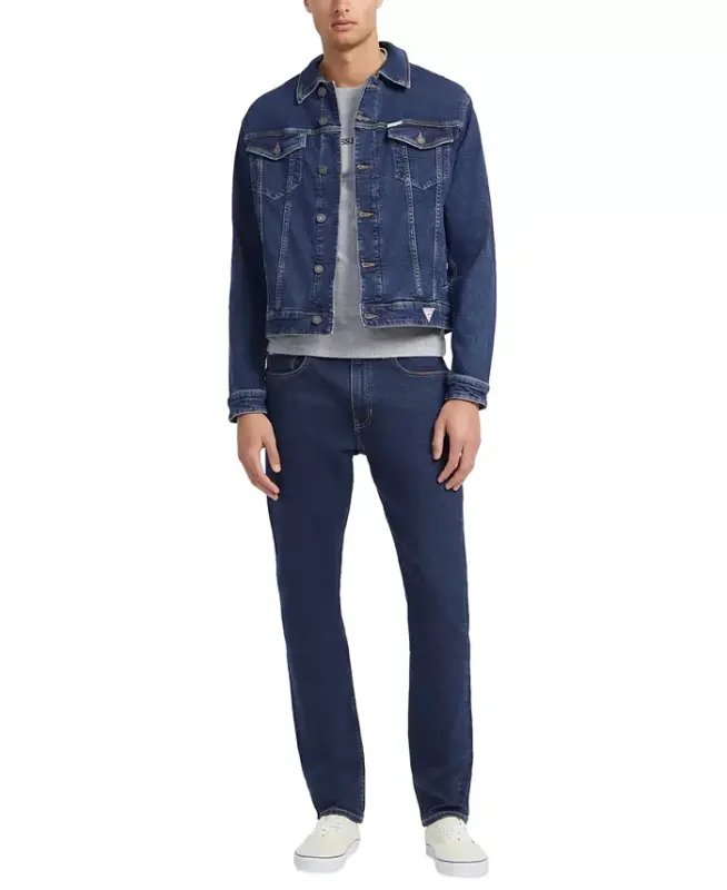 Men's Slim-Fit Denim Trucker Jacket - 4