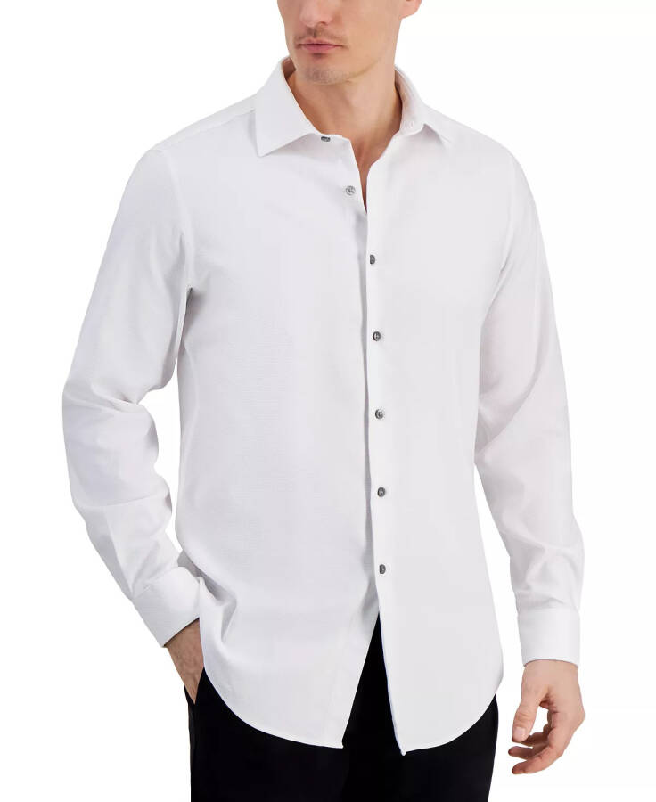 Men's Slim-Fit Dobby Dress Shirt, Created for Modazone White - 1