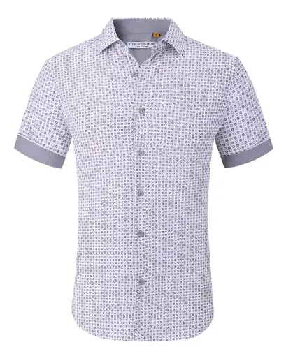 Men's Slim-Fit Geo-Print Performance Shirt 