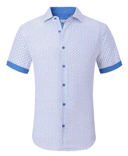 Men's Slim-Fit Geo-Print Performance Shirt - Black Chains - 1
