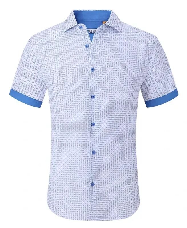 Men's Slim-Fit Geo-Print Performance Shirt - Black Chains - Suslo Couture