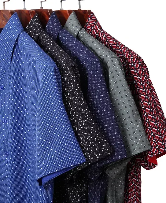 Men's Slim-Fit Geo-Print Performance Shirt-Flower Blue - 4