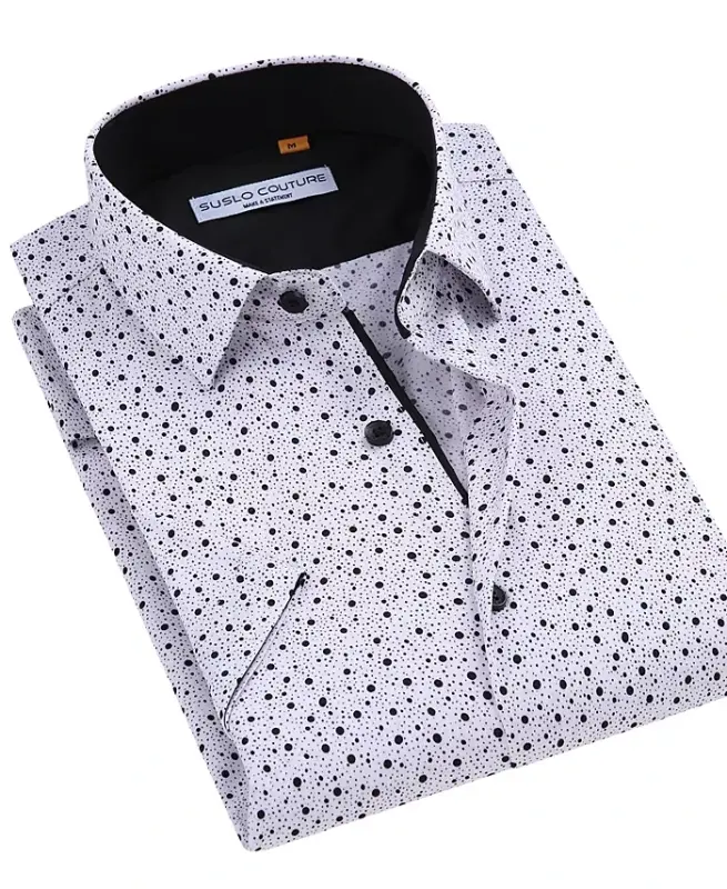 Men's Slim-Fit Geo-Print Performance Shirt - Red - 2