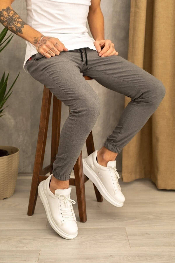 Men's Slim Fit Gray Jogger Pants - 2