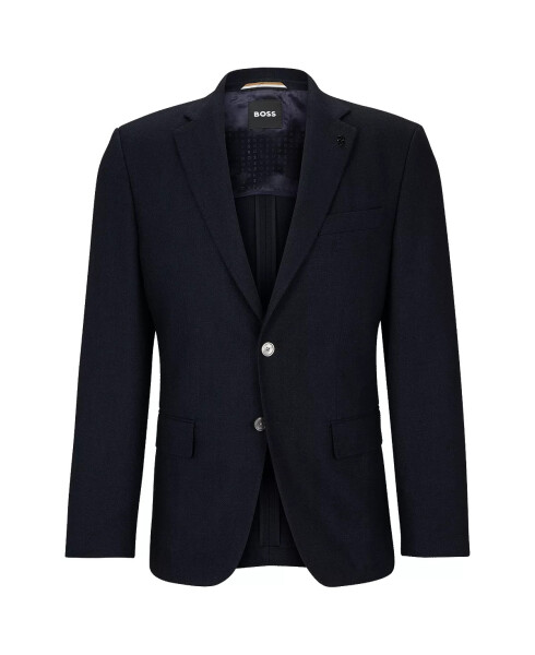 Men's Slim-Fit Herringbone Jacket Dark Blue - 4