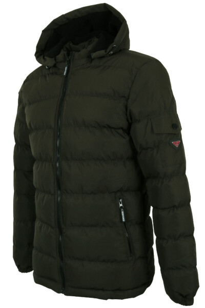 Men's Slim Fit Khaki Puffer Jacket RAR01232 - MODARAR (1)