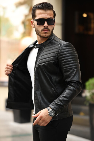 Men's Slim Fit Leather Jacket - 1