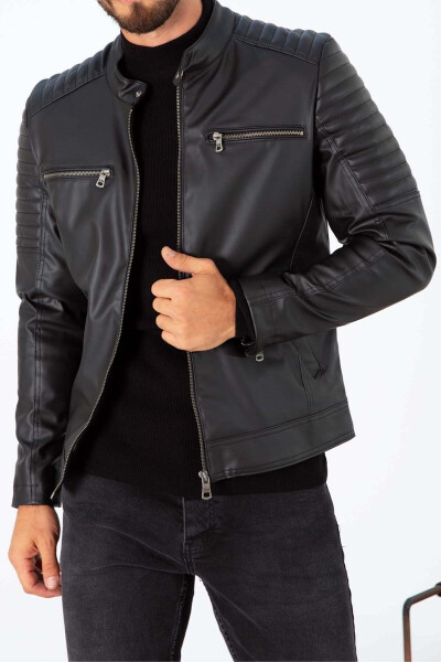 Men's Slim Fit Leather Jacket - 1