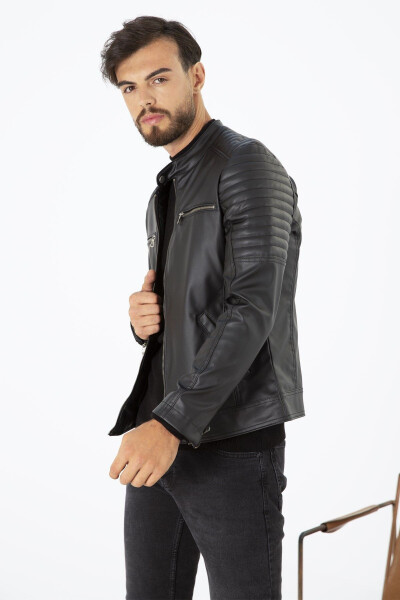 Men's Slim Fit Leather Jacket - 3