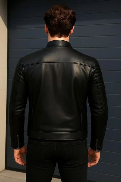 Men's Slim Fit Leather Jacket - 3