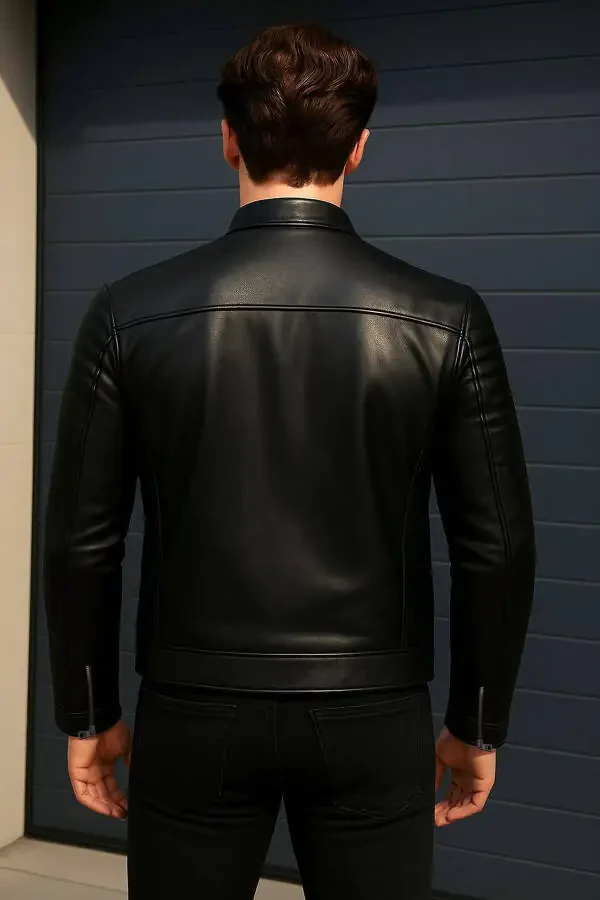 Men's Slim Fit Leather Jacket - 3
