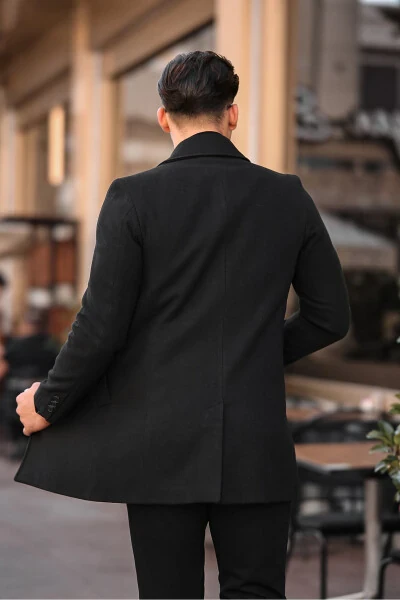 Men's Slim Fit Long Cashmere Coat - 8