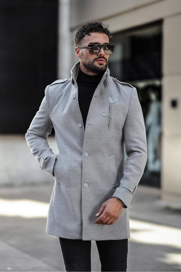 Men's Slim Fit Long Cashmere Coat - 1