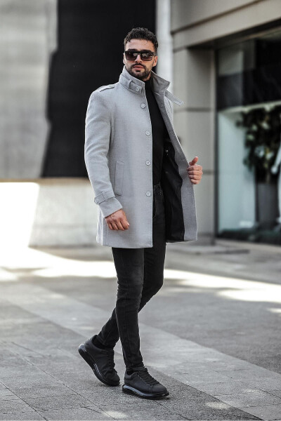 Men's Slim Fit Long Cashmere Coat - 2