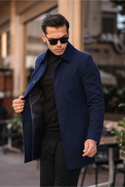 Men's Slim Fit Long Cashmere Coat - 1