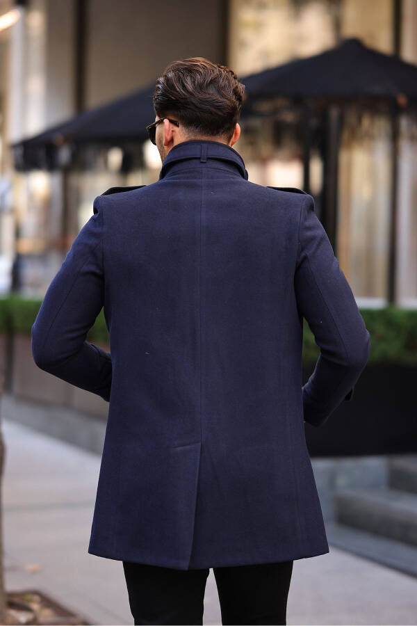 Men's Slim Fit Long Cashmere Coat - 4