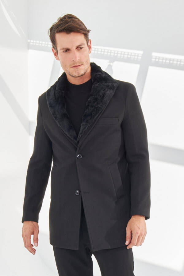 Men's Slim Fit Long Cashmere Coat - 5