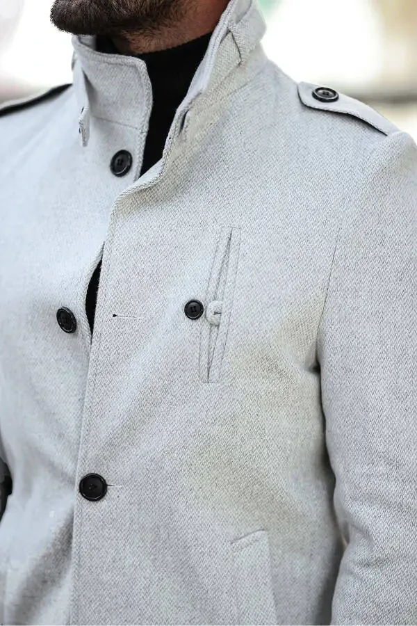 Men's slim fit long cashmere coat - 15