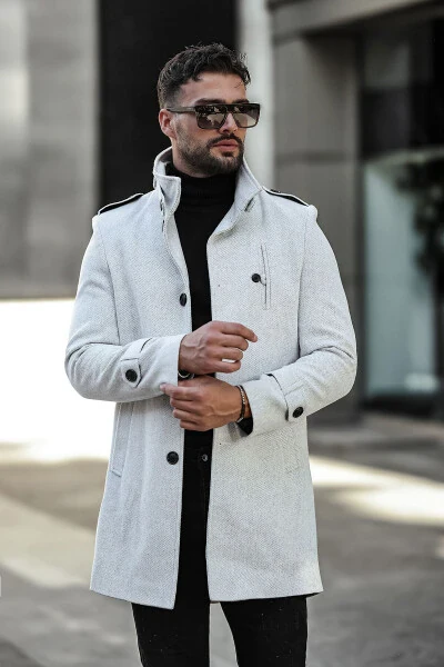 Men's slim fit long cashmere coat - GM GIYIMARKET (1)