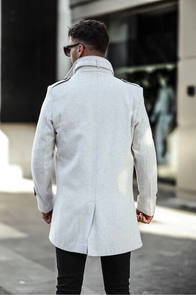 Men's slim fit long cashmere coat - 5