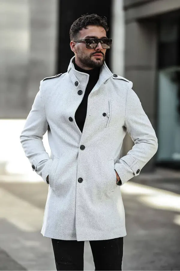 Men's slim fit long cashmere coat - 6