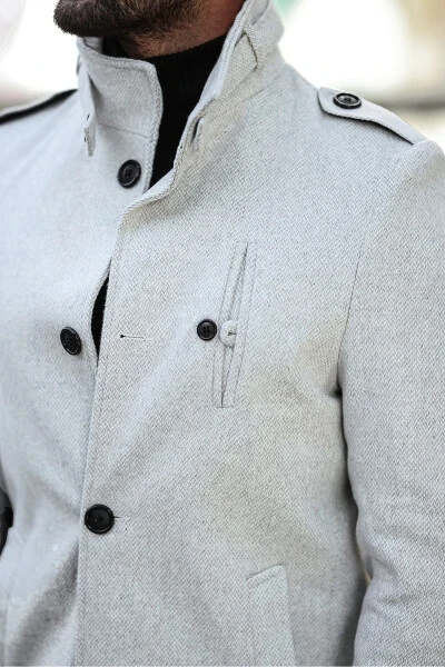 Men's slim fit long cashmere coat - 7