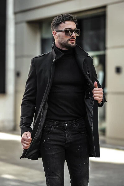 Men's slim fit long cashmere coat - GM GIYIMARKET (1)