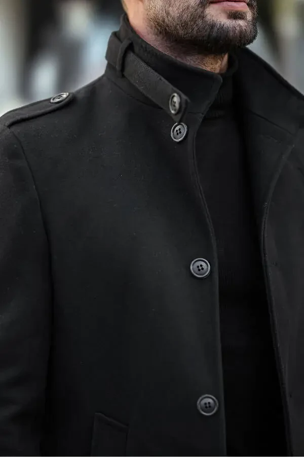 Men's slim fit long cashmere coat - 4