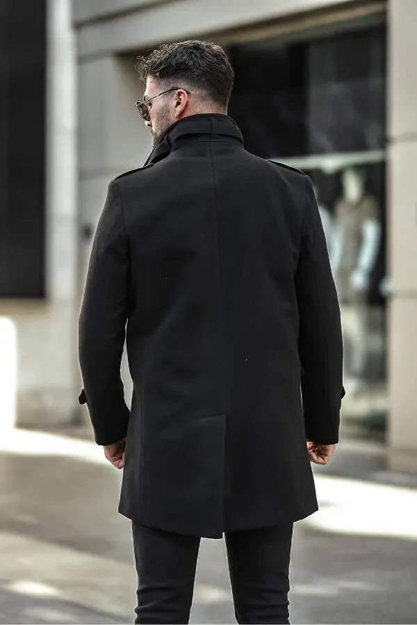 Men's slim fit long cashmere coat - 5