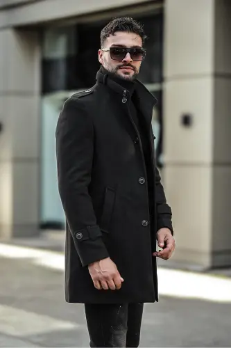 Men's slim fit long cashmere coat - 3